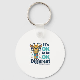 Autism Awareness Giraffe It’s OK to Be Different S Keychain