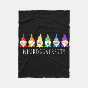 Autism Awareness Gnome Neurodiversity Gifts For Wo Fleece Blanket
