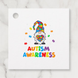 Autism Awareness Gnomes Heart   Favour Tags