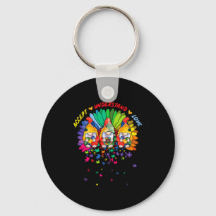 Autism Awareness Gnomes Puzzle Kindness T Shirt Keychain