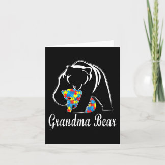 Autism Awareness Grandma Bear Support Autistic Adu Card
