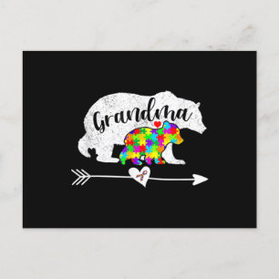 Autism Awareness Grandma Bear Support Autistic Adu Postcard