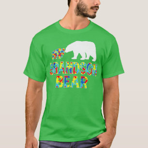 Autism Awareness Grandson Bear Support Autistic Pr T-Shirt