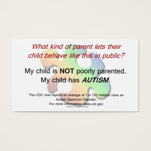 Autism Awareness Handout (Front)
