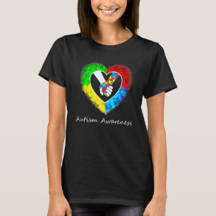 Autism Awareness Hands In Heart Puzzle Pieces_1 T-Shirt