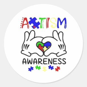 Autism awareness hands sticker
