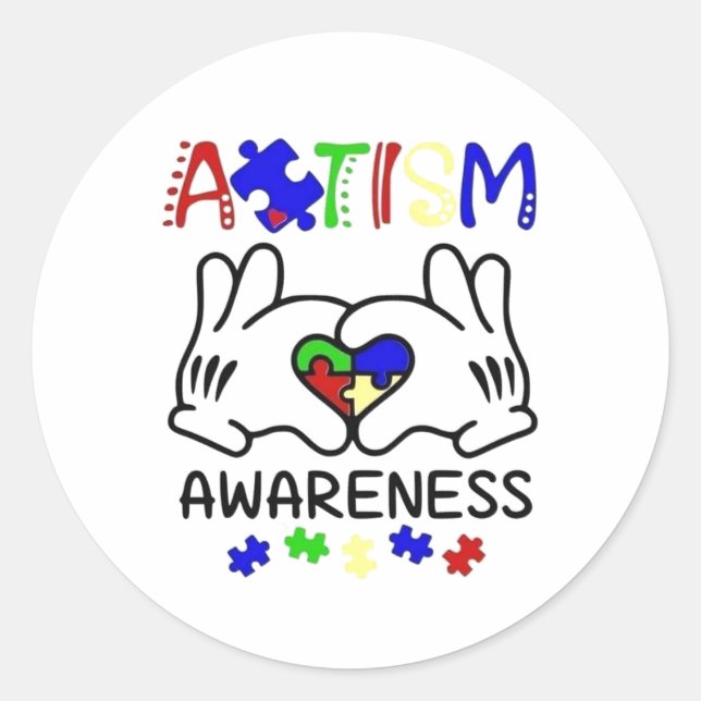Autism awareness hands sticker (Front)