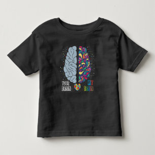 Autism Awareness Heart Autistic Colorful Brain Toddler T-shirt