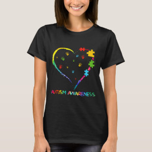 Autism Awareness Heart Color Puzzle Love Needs No  T-Shirt