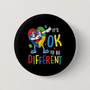 Autism Awareness Heart Dabbing Acceptance Men Wome 2 Inch Round Button
