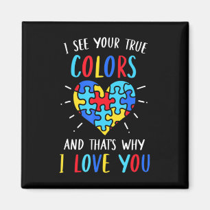 Autism Awareness Heart I See Your True Colours Puz Magnet