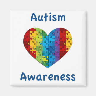 Autism Awareness Heart Magnet