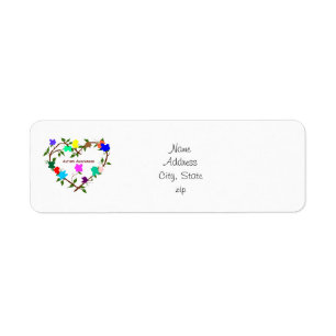 Autism Awareness heart puzzle pieces address label