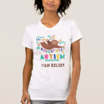 Autism Awareness Hold On To Your Uniqueness Custom T-Shirt<br><div class="desc">Don't Let Go of Your Uniqueness Autism Awareness design featuring a sloth hanging on a tree branch and not letting go. Cute,  bright,  and fun design for your Awareness campaign,  events as well as adding to your home decor

Add your team name by clicking the "Personalize" button above</div>