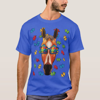 Autism Awareness Horse Puzzle Sunglasses Autistic T-Shirt