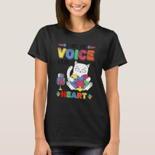 Autism Awareness I Am His Voice He Is My Heart Mom T-Shirt