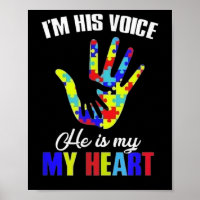 Autism Awareness- I Am His Voice, Kid Hand, And Ad
