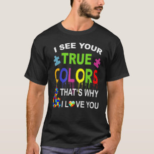 Autism Awareness I See Your True Colours Puzzle Pi T-Shirt