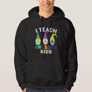 Autism Awareness I Teach Awesome Kids Autism Gnome Hoodie