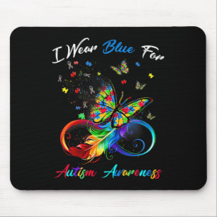 Autism Awareness - I Wear Blue For Autism Awarenes Mouse Pad