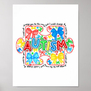 Autism Awareness I Wound Not Change You For The Wo Poster