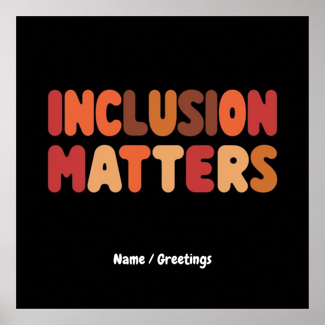 Autism Awareness Inclusion & Kindness Matters  Poster (Front)
