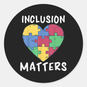 Autism Awareness, Inclusion S _1 Classic Round Sticker