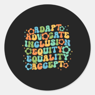Autism Awareness Inclusion S Teacher Insational _4 Classic Round Sticker