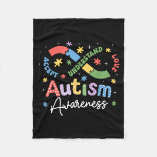 Autism Awareness Infinity Symbol Accept Understand Fleece Blanket