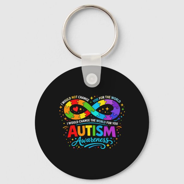 Autism Awareness Infinity Symbol Puzzle Keychain (Front)
