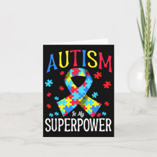 Autism Awareness Is My Superpower Puzzle Pieces Ri Card