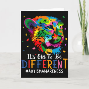 Autism Awareness It S Oki To Be Different Leopard Card
