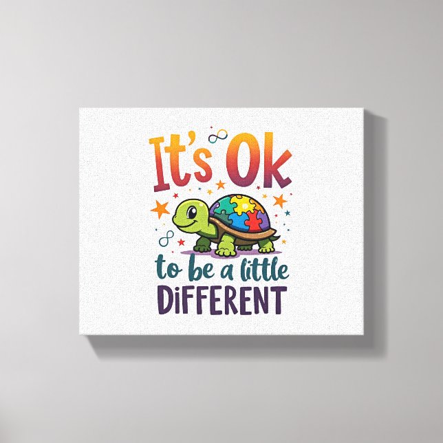 Autism Awareness It's Ok To Be A Little Different  Canvas Print (Front)