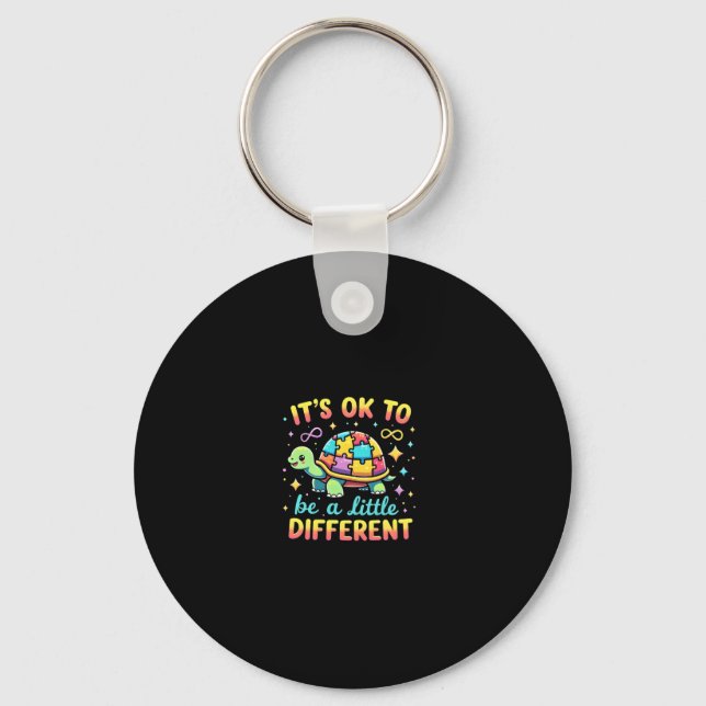 Autism Awareness It's Ok To Be A Little Different  Keychain (Front)