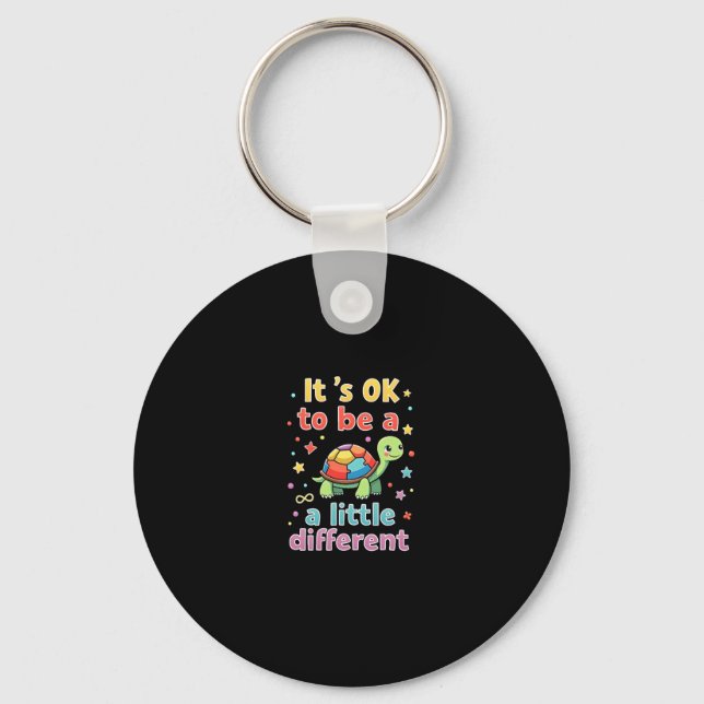 Autism Awareness It's Ok To Be A Little Different  Keychain (Front)