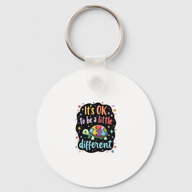 Autism Awareness It's Ok To Be A Little Different  Keychain (Front)