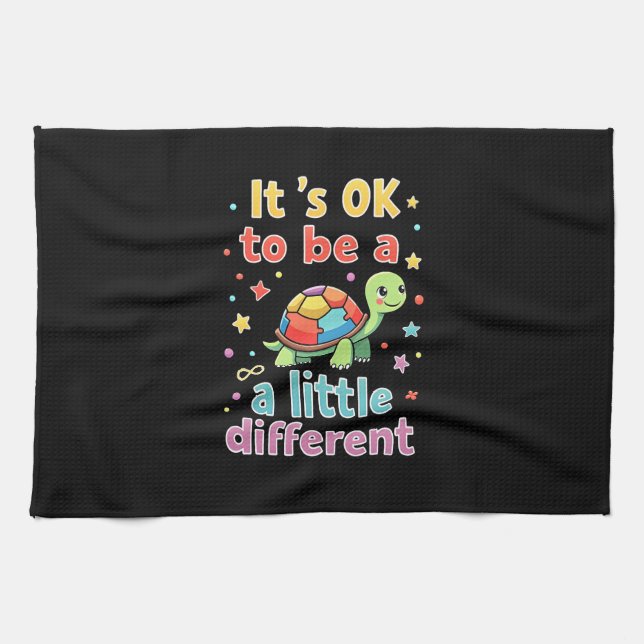 Autism Awareness It's Ok To Be A Little Different  Kitchen Towel (Horizontal)