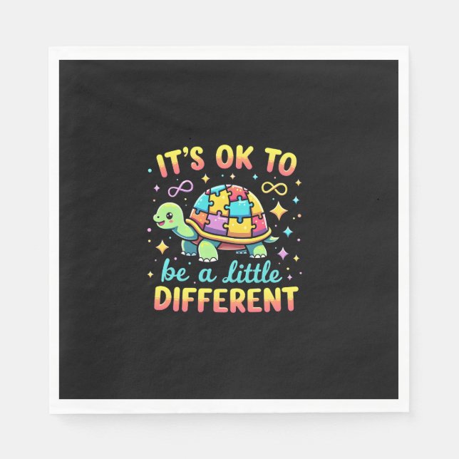 Autism Awareness It's Ok To Be A Little Different  Napkin (Front)