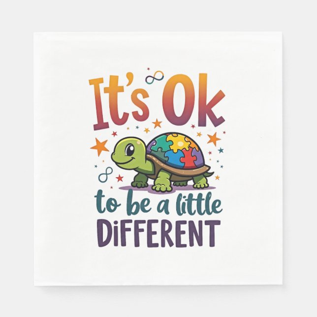 Autism Awareness It's Ok To Be A Little Different  Napkin (Front)