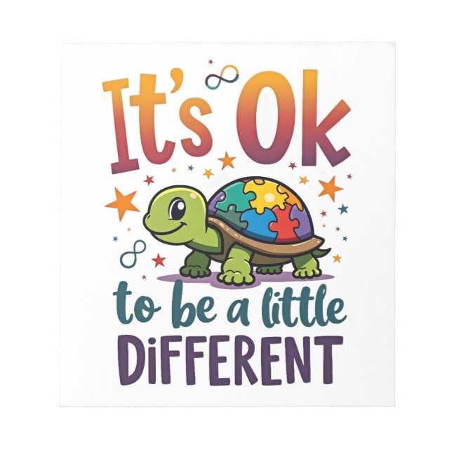 Autism Awareness It's Ok To Be A Little Different  Notepad (Front)