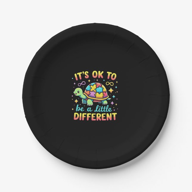Autism Awareness It's Ok To Be A Little Different  Paper Plate (Front)