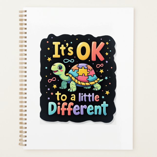 Autism Awareness It's Ok To Be A Little Different  Planner (Front)