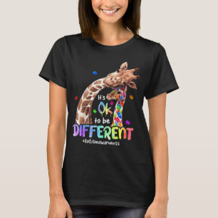 Autism Awareness Its Ok To Be Different Giraffe Wo T-Shirt