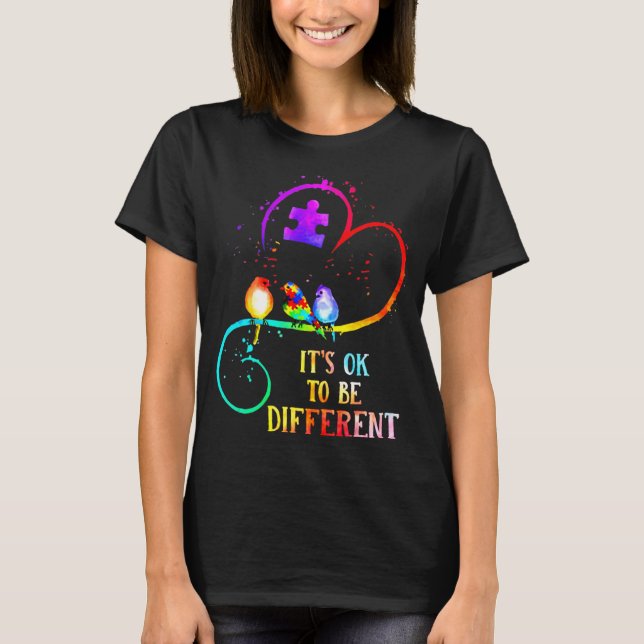 Autism Awareness It's OK To Be Different Love Puzz T-Shirt (Front)