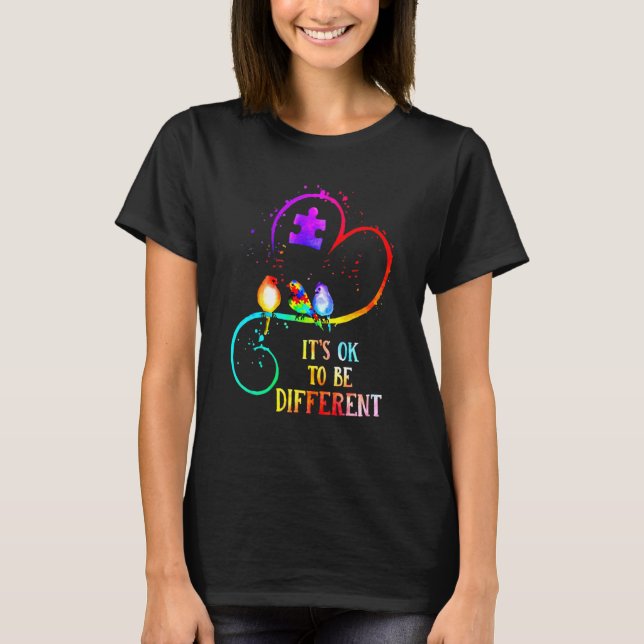 Autism Awareness It's OK To Be Different Love Puzz T-Shirt (Front)