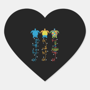 Autism Awareness Its Ok To Be Different Sea Turtle Heart Sticker