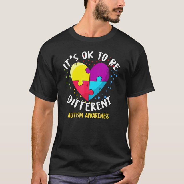 Autism Awareness It's Ok To Be Different T-Shirt (Front)