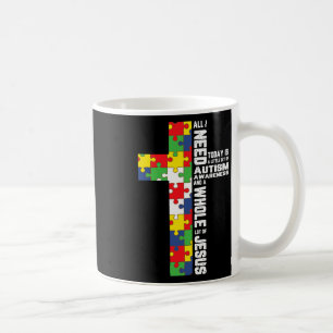 Autism Awareness Jesus Cross Puzzle Cool Christian Coffee Mug