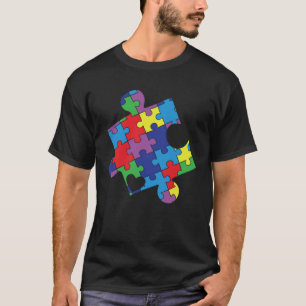 Autism Awareness Jigsaw Puzzle Piece Support Autis T-Shirt