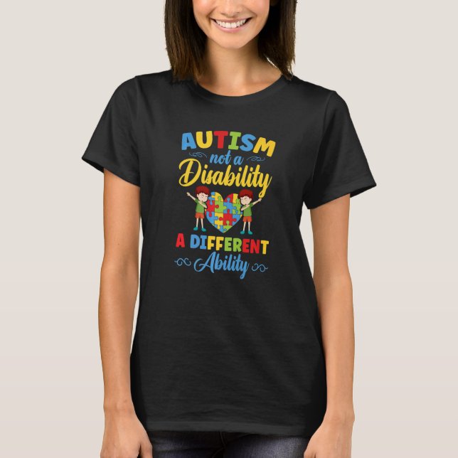 Autism Awareness Kids Autism A Different Ability   T-Shirt (Front)